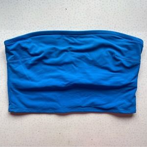 AERIE Blue Long Line Strapless Bandeau Bikini Top Size Large